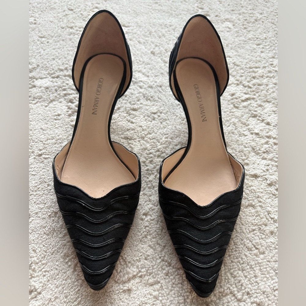 Giorgio Armani Black Wave Pattern Women's Shoes Size 37